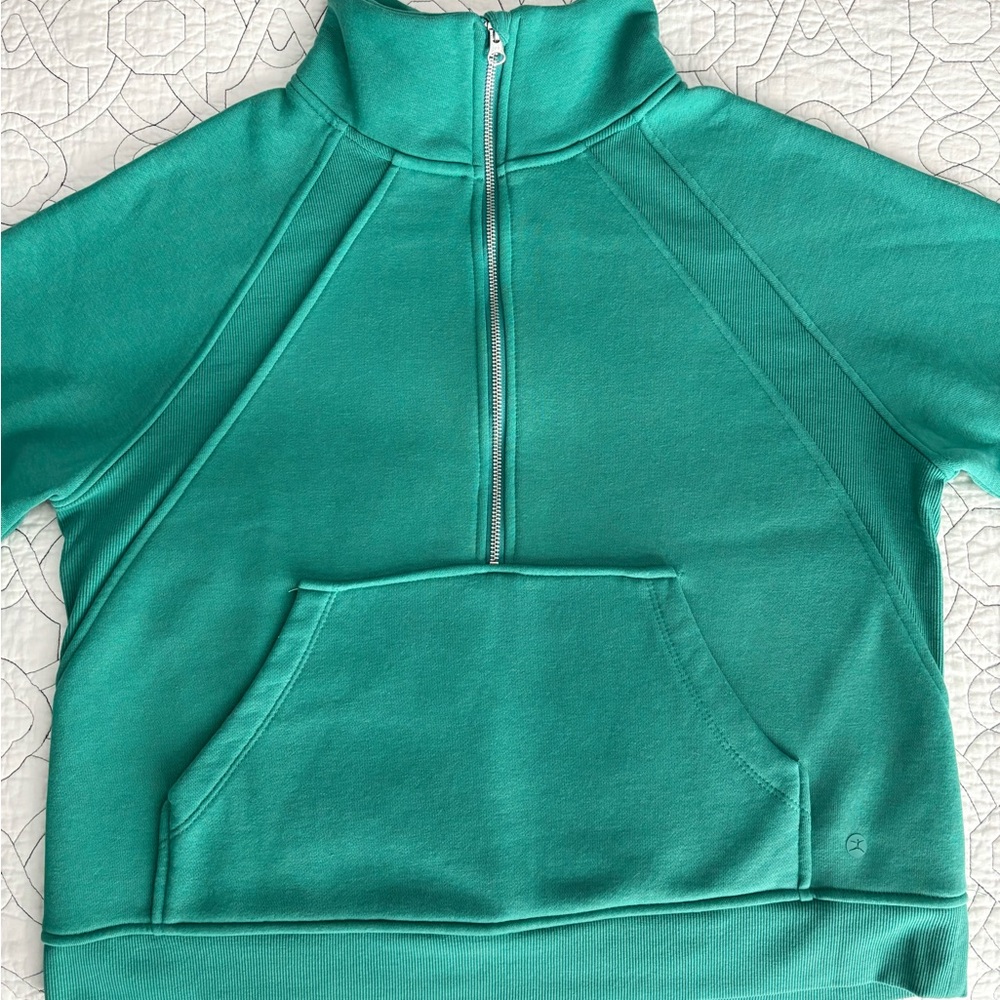 Green Half-Zip Pullover Sweatshirt